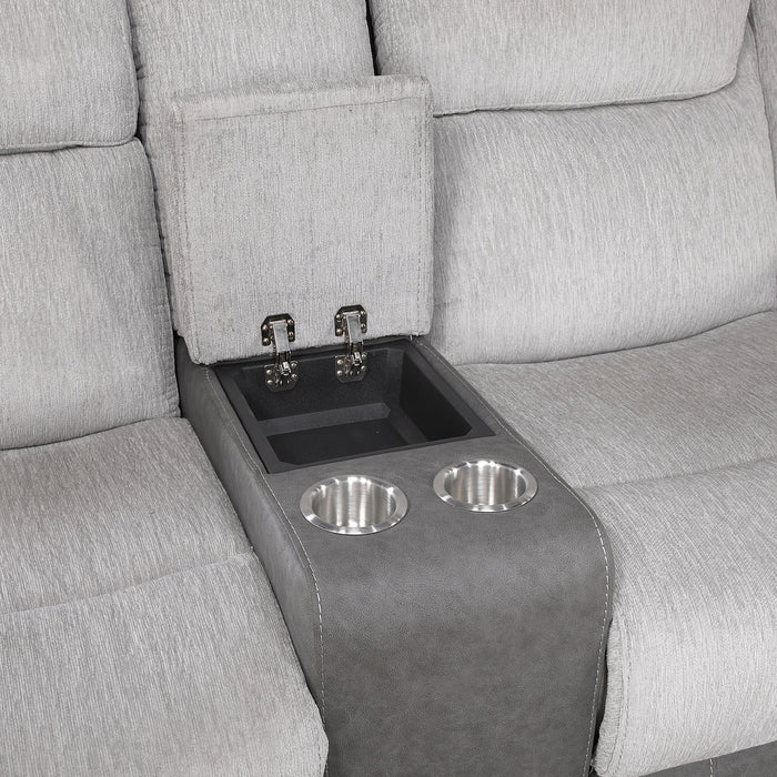 9703GY-2 Double Reclining Love Seat with Center Console image
