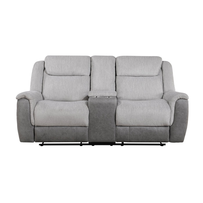 9703GY-2 Double Reclining Love Seat with Center Console image
