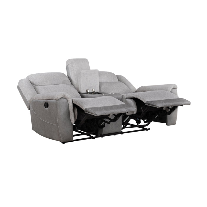9703GY-2 Double Reclining Love Seat with Center Console image