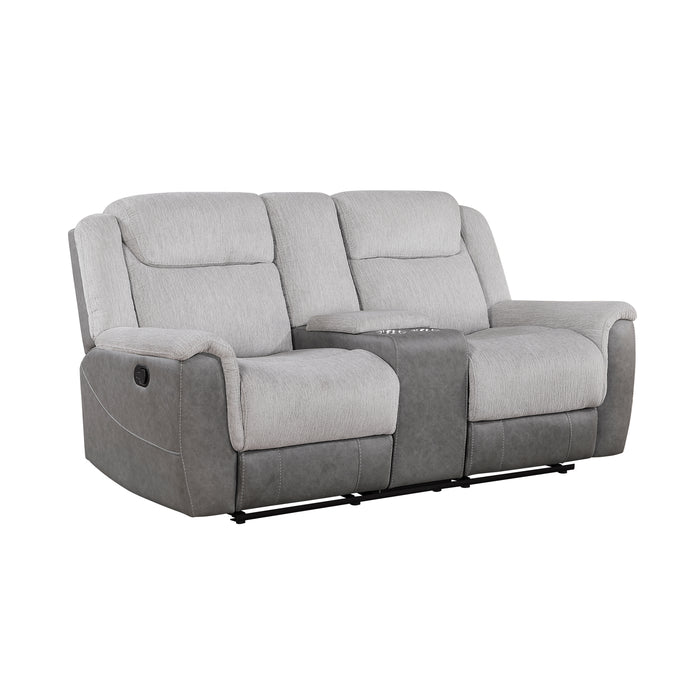 9703GY-2 Double Reclining Love Seat with Center Console image