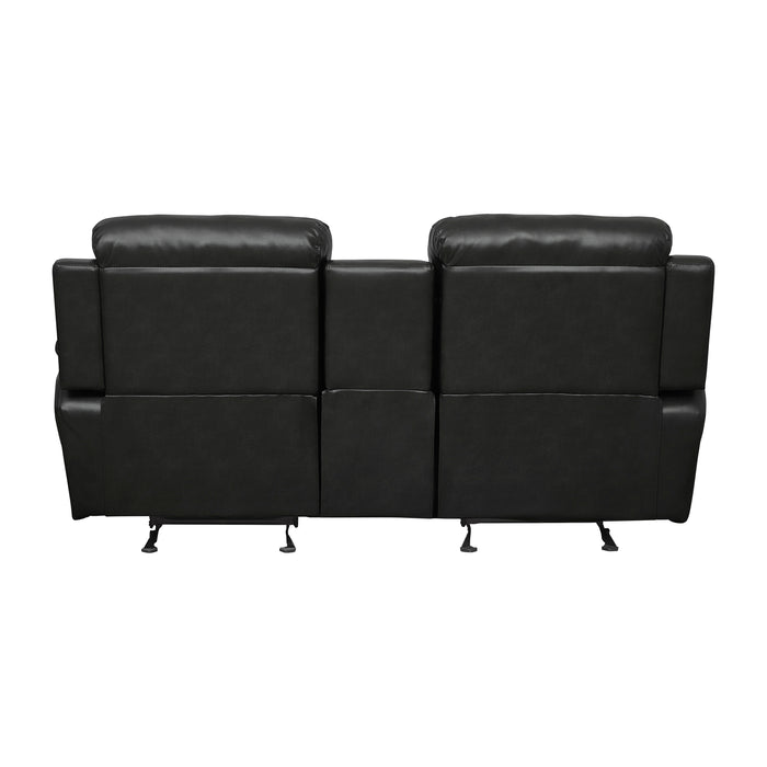 Marille Double Glider Reclining Loveseat with Center Console in Black - 9724BLK-2 - FAMSA Furniture (TX)