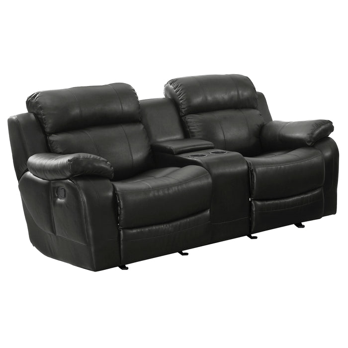 Marille Double Glider Reclining Loveseat with Center Console in Black - 9724BLK-2 - FAMSA Furniture (TX)