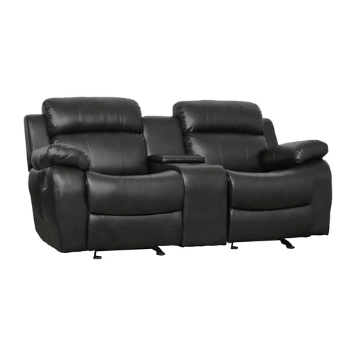 Marille Double Glider Reclining Loveseat with Center Console in Black - 9724BLK-2 - FAMSA Furniture (TX)