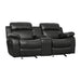 Marille Double Glider Reclining Loveseat with Center Console in Black - 9724BLK-2 - FAMSA Furniture (TX)