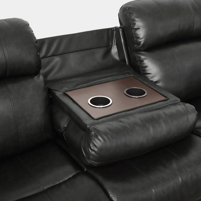 Marille 2pc Set: Sofa, Love in Black - 9724BLK*2 - FAMSA Furniture (TX)