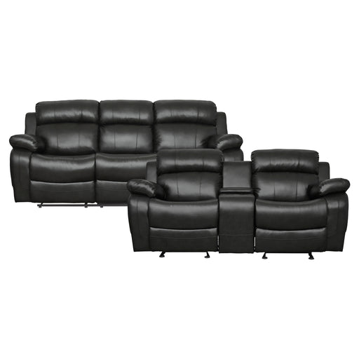 Marille 2pc Set: Sofa, Love in Black - 9724BLK*2 - FAMSA Furniture (TX)