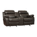 9724BRW-2 Double Glider Reclining Love Seat with Center Console image