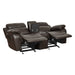 9724BRW-2 Double Glider Reclining Love Seat with Center Console image