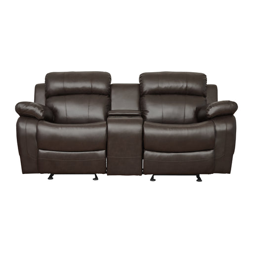 Marille Double Glider Reclining Loveseat with Center Console in Brown - 9724BRW-2 - FAMSA Furniture (TX)