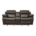 Marille Double Glider Reclining Loveseat with Center Console in Brown - 9724BRW-2 - FAMSA Furniture (TX)