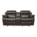 9724BRW-2 Double Glider Reclining Love Seat with Center Console image