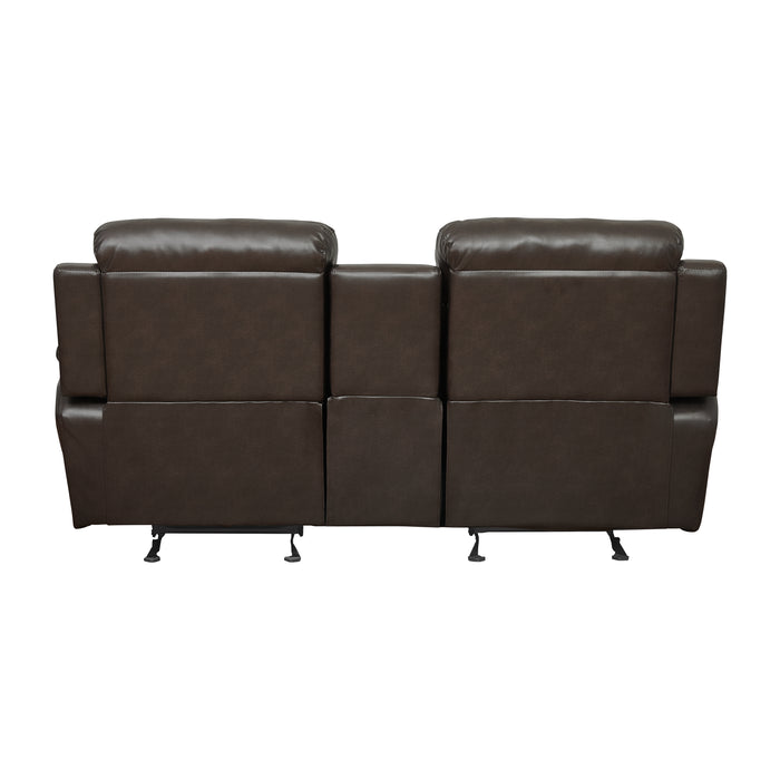 Marille Double Glider Reclining Loveseat with Center Console in Brown - 9724BRW-2 - FAMSA Furniture (TX)