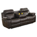 Marille Double Reclining Sofa with Center Drop-Down Cup Holders in Brown - 9724BRW-3 - FAMSA Furniture (TX)