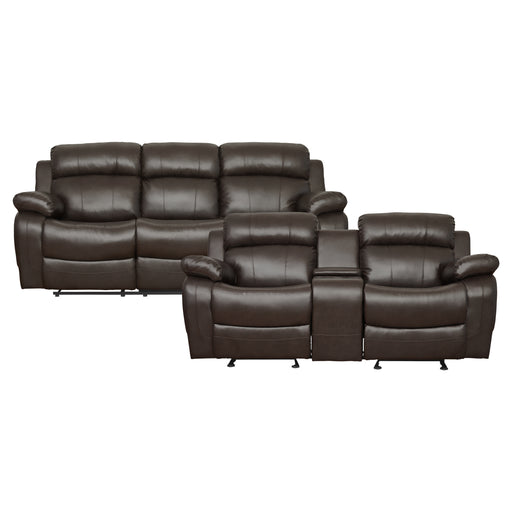 Marille 2pc Set: Sofa, Love in Brown - 9724BRW*2 - FAMSA Furniture (TX)