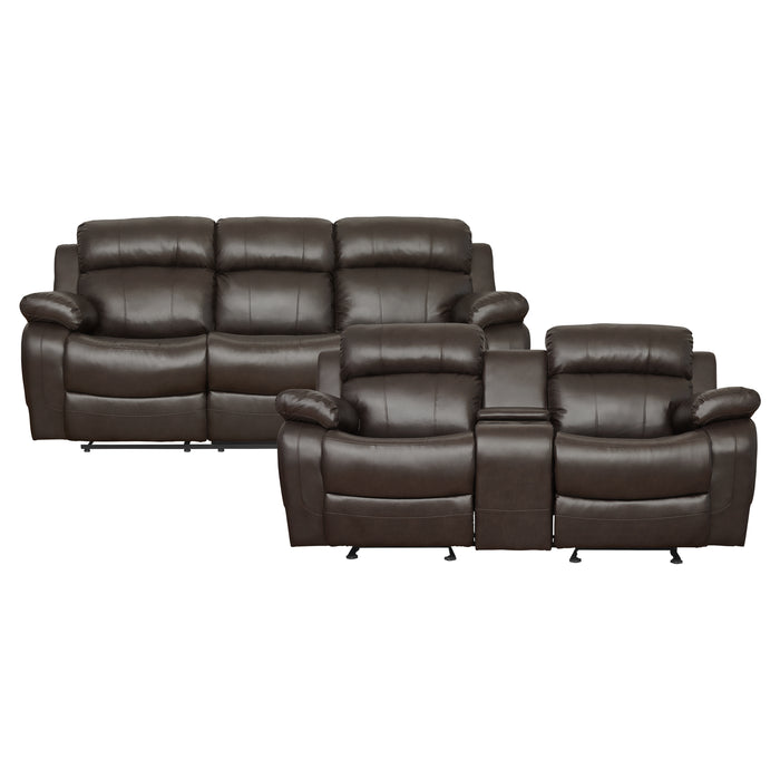 Marille 2pc Set: Sofa, Love in Brown - 9724BRW*2 - FAMSA Furniture (TX)