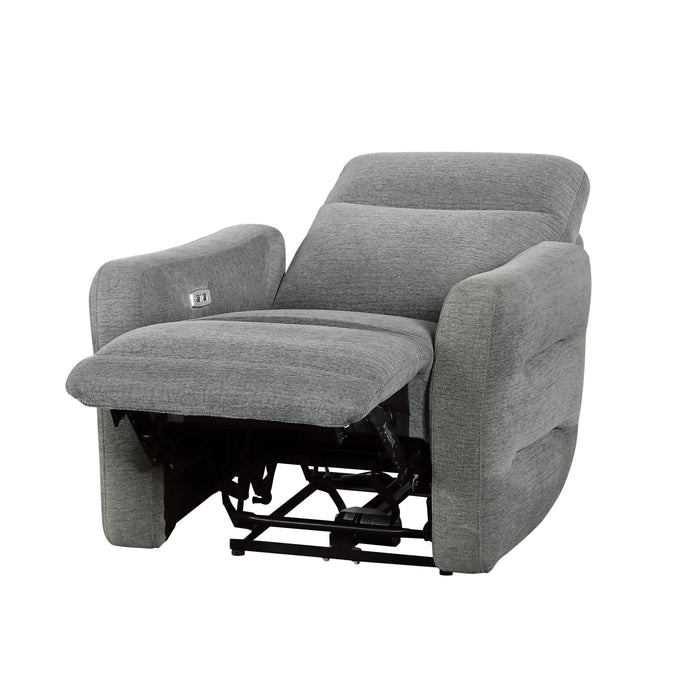 Edition Power Lay Flat Reclining Chair with Power Headrest and USB Port in Gray - 9804DV-1PWH - FAMSA Furniture (TX)