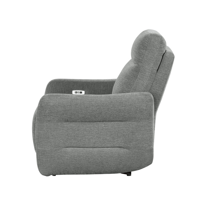 Edition Power Lay Flat Reclining Chair with Power Headrest and USB Port in Gray - 9804DV-1PWH - FAMSA Furniture (TX)