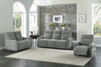 Edition Power Double Lay Flat Reclining Sofa with Power Headrests and USB Ports in Gray - 9804DV-3PWH - FAMSA Furniture (TX)
