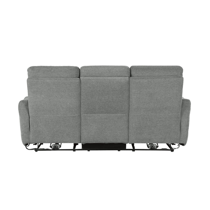 Edition Power Double Lay Flat Reclining Sofa with Power Headrests and USB Ports in Gray - 9804DV-3PWH - FAMSA Furniture (TX)