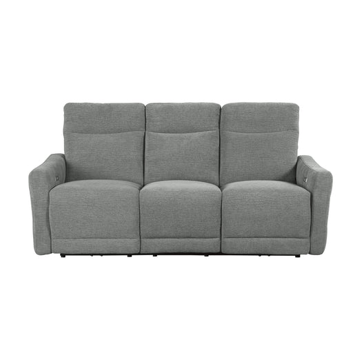 Edition Power Double Lay Flat Reclining Sofa with Power Headrests and USB Ports in Gray - 9804DV-3PWH - FAMSA Furniture (TX)