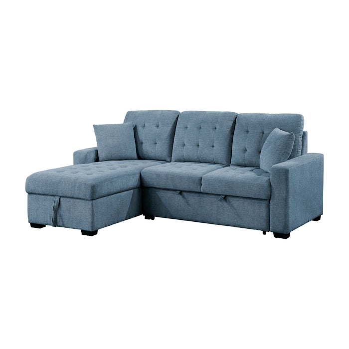 Waitsfield 2-Piece Sectional with Left Chaise, Pull-out Bed and Hidden Storage in Blue - 9816BU*2LCRL - FAMSA Furniture (TX)
