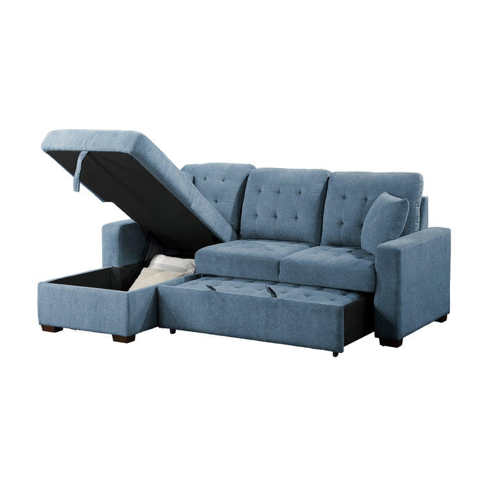 Waitsfield 2-Piece Sectional with Left Chaise, Pull-out Bed and Hidden Storage in Blue - 9816BU*2LCRL - FAMSA Furniture (TX)