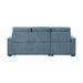 Waitsfield 2-Piece Sectional with Left Chaise, Pull-out Bed and Hidden Storage in Blue - 9816BU*2LCRL - FAMSA Furniture (TX)