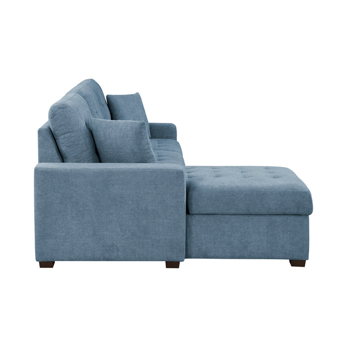 Waitsfield 2-Piece Sectional with Left Chaise, Pull-out Bed and Hidden Storage in Blue - 9816BU*2LCRL - FAMSA Furniture (TX)