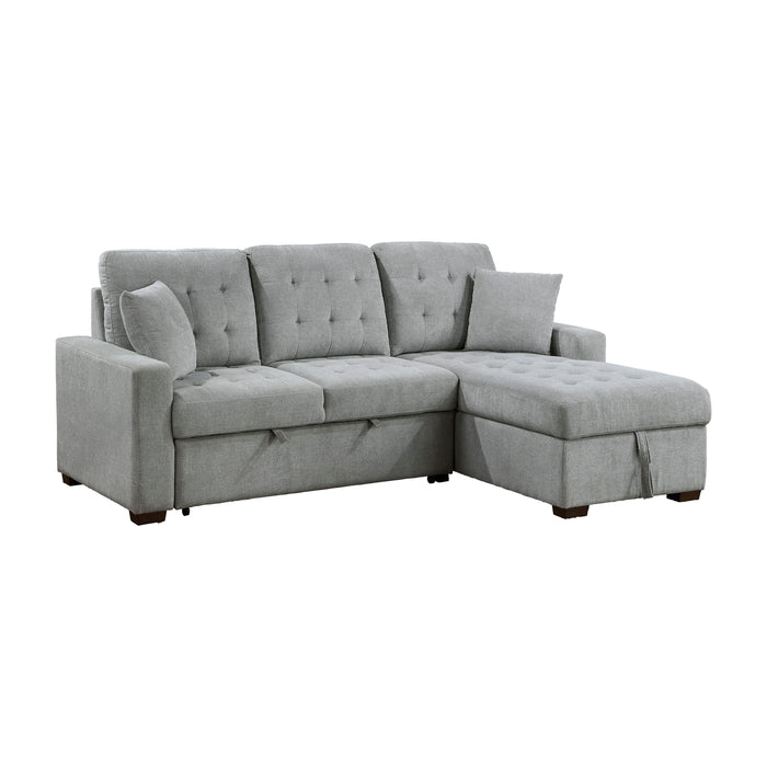 Waitsfield 2-Piece Sectional with Right Chaise, Pull-out Bed and Hidden Storage in Gray - 9816GY*SC - FAMSA Furniture (TX)
