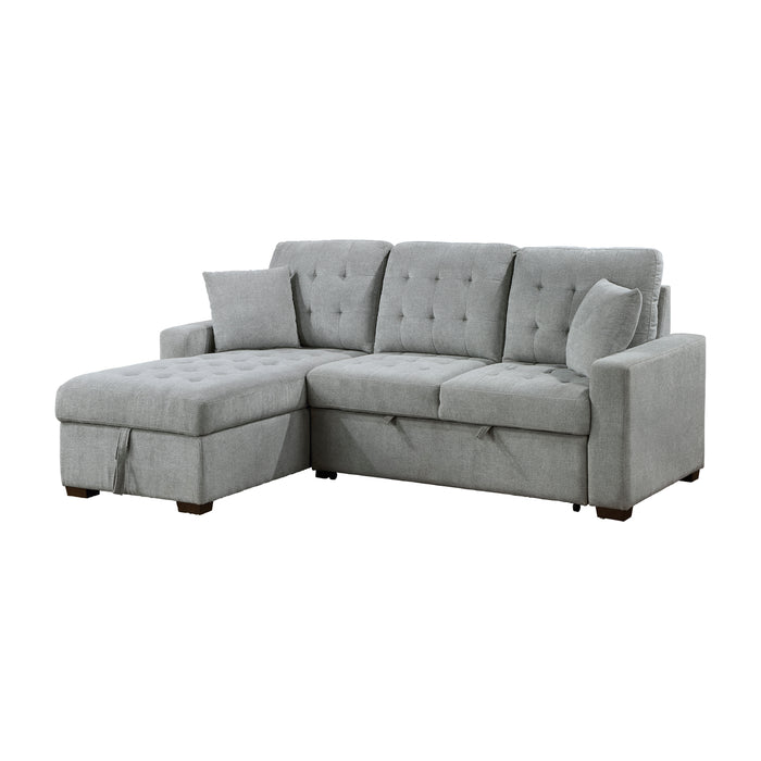 Waitsfield 2-Piece Sectional with Left Chaise, Pull-out Bed and Hidden Storage in Gray - 9816GY*2LCRL - FAMSA Furniture (TX)
