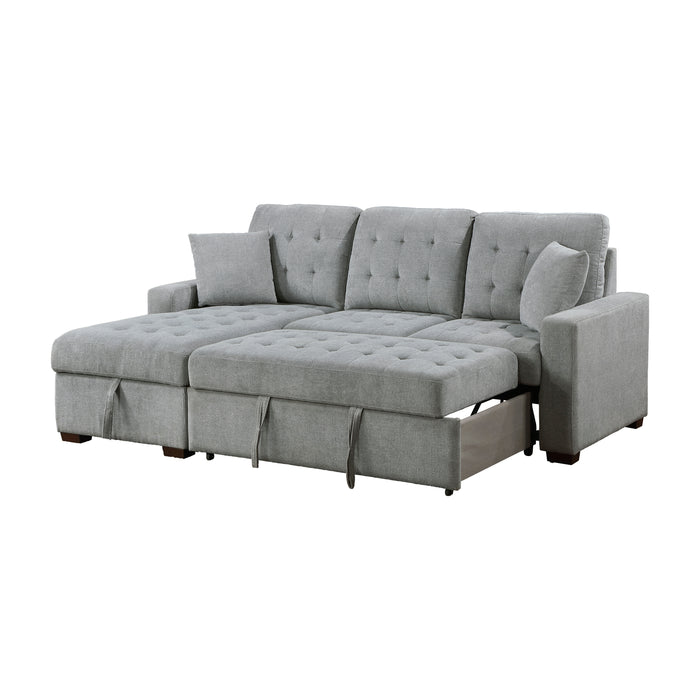 Waitsfield 2-Piece Sectional with Left Chaise, Pull-out Bed and Hidden Storage in Gray - 9816GY*2LCRL - FAMSA Furniture (TX)