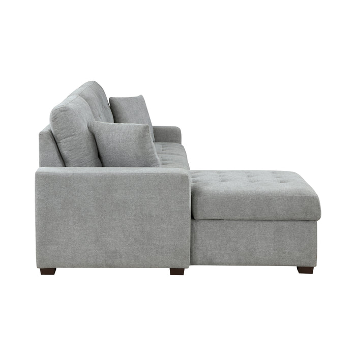 Waitsfield 2-Piece Sectional with Left Chaise, Pull-out Bed and Hidden Storage in Gray - 9816GY*2LCRL - FAMSA Furniture (TX)