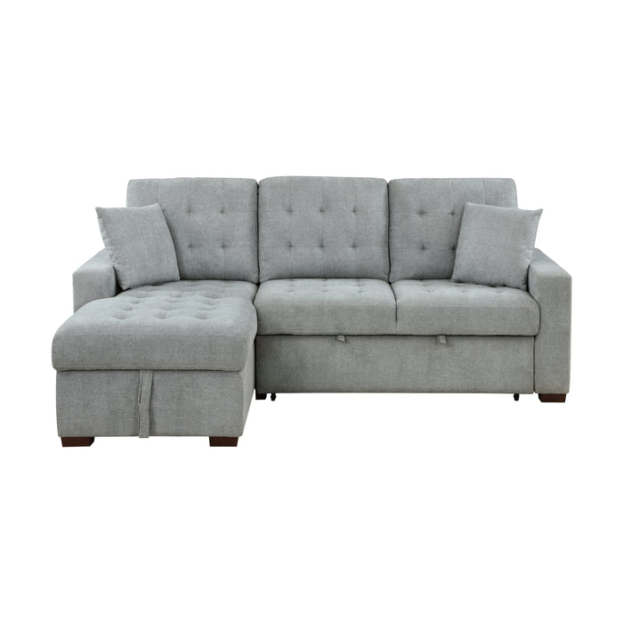 Waitsfield 2-Piece Sectional with Left Chaise, Pull-out Bed and Hidden Storage in Gray - 9816GY*2LCRL - FAMSA Furniture (TX)