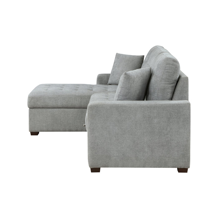 Waitsfield 2-Piece Sectional with Left Chaise, Pull-out Bed and Hidden Storage in Gray - 9816GY*2LCRL - FAMSA Furniture (TX)