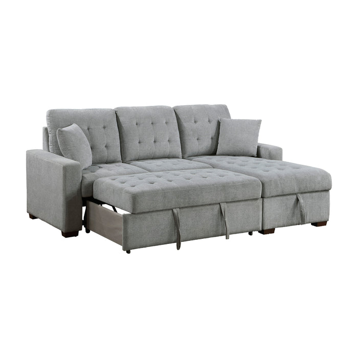Waitsfield 2-Piece Sectional with Right Chaise, Pull-out Bed and Hidden Storage in Gray - 9816GY*SC - FAMSA Furniture (TX)