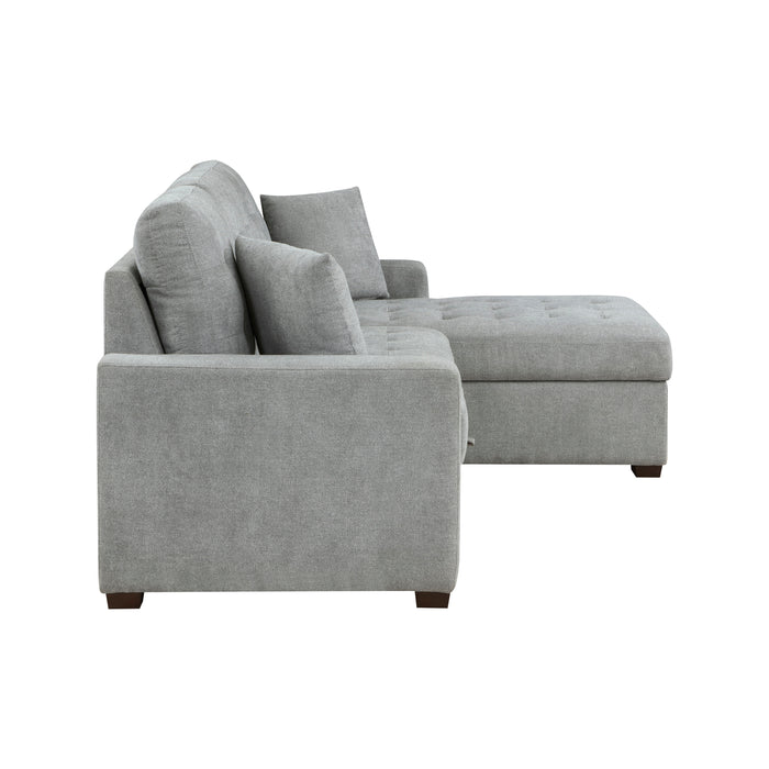 Waitsfield 2-Piece Sectional with Right Chaise, Pull-out Bed and Hidden Storage in Gray - 9816GY*SC - FAMSA Furniture (TX)