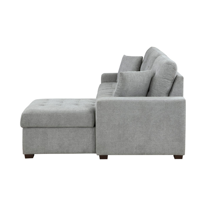 Waitsfield 2-Piece Sectional with Right Chaise, Pull-out Bed and Hidden Storage in Gray - 9816GY*SC - FAMSA Furniture (TX)
