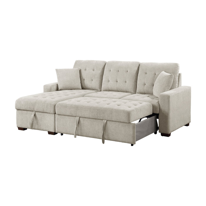 Waitsfield 2-Piece Sectional with Left Chaise, Pull-out Bed and Hidden Storage in Brown - 9816SN*2LCRL - FAMSA Furniture (TX)
