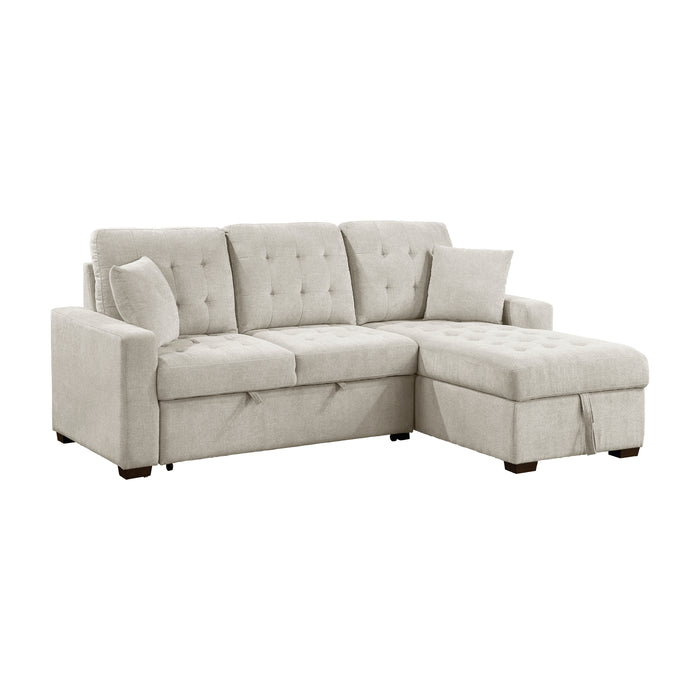 Waitsfield 2-Piece Sectional with Right Chaise, Pull-out Bed and Hidden Storage in Brown - 9816SN*2LLRC - FAMSA Furniture (TX)