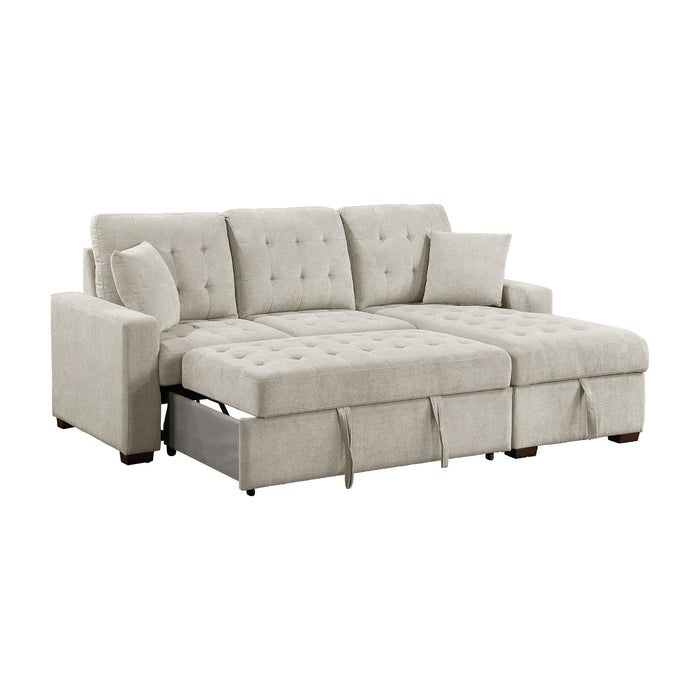 Waitsfield 2-Piece Sectional with Right Chaise, Pull-out Bed and Hidden Storage in Brown - 9816SN*2LLRC - FAMSA Furniture (TX)