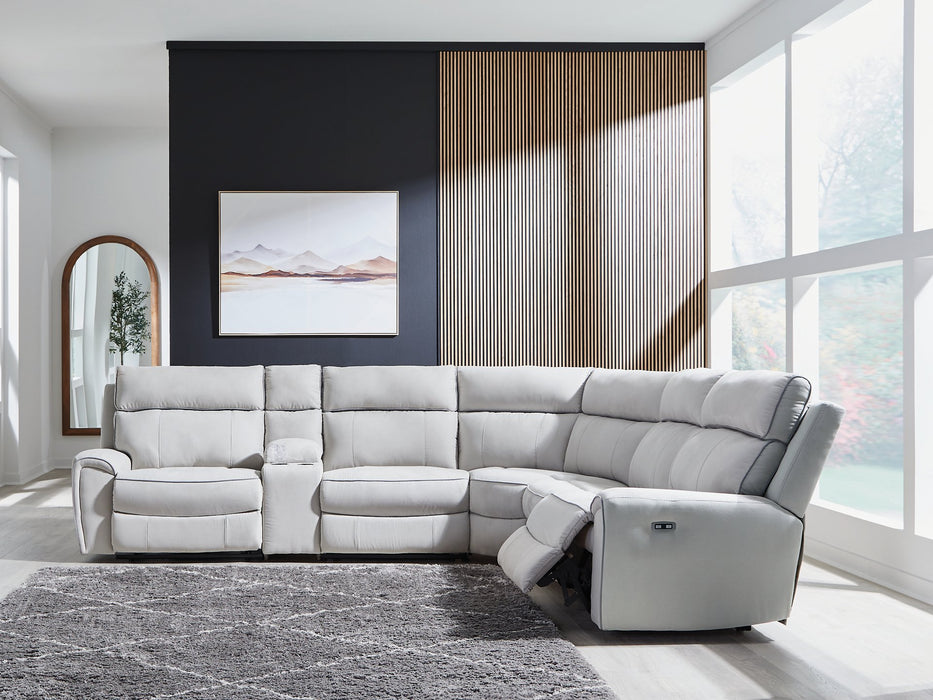 Social Pointe Reclining Sectional with Storage Console - FAMSA Furniture (TX)