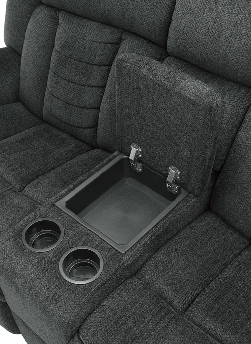 Nutmeg Double Reclining Loveseat with Center Console in Gray - 9901CC-2 - FAMSA Furniture (TX)