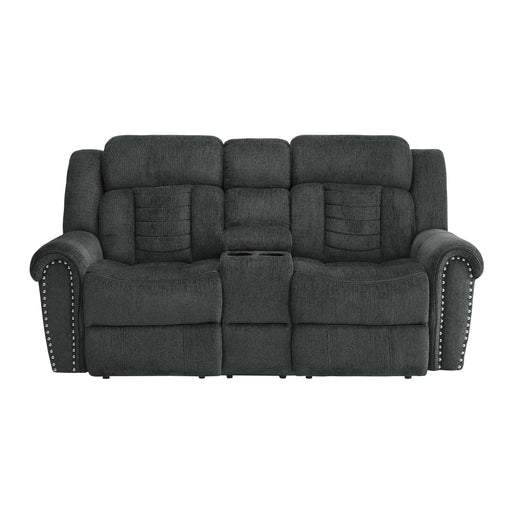 Nutmeg Double Reclining Loveseat with Center Console in Gray - 9901CC-2 - FAMSA Furniture (TX)