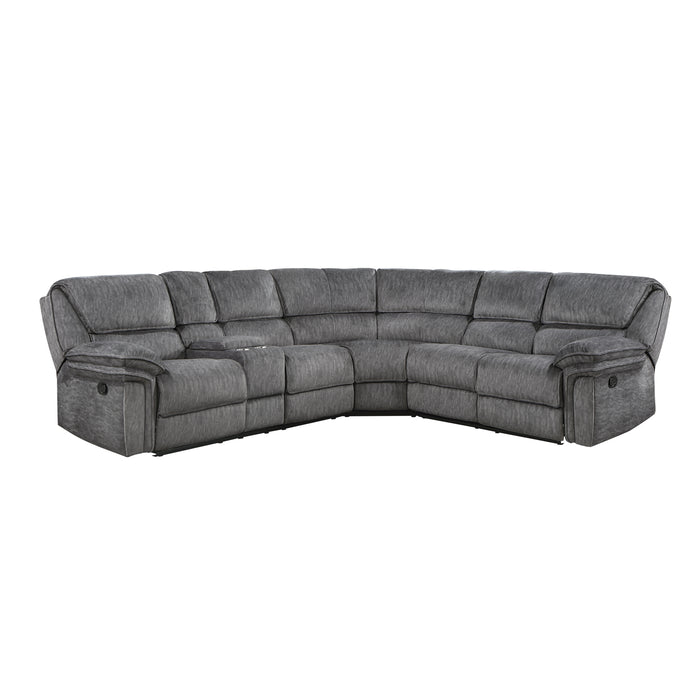 Muirfield 3-Piece Reclining Sectional with Left Console in Gray - 9913*32LCN2R - FAMSA Furniture (TX)