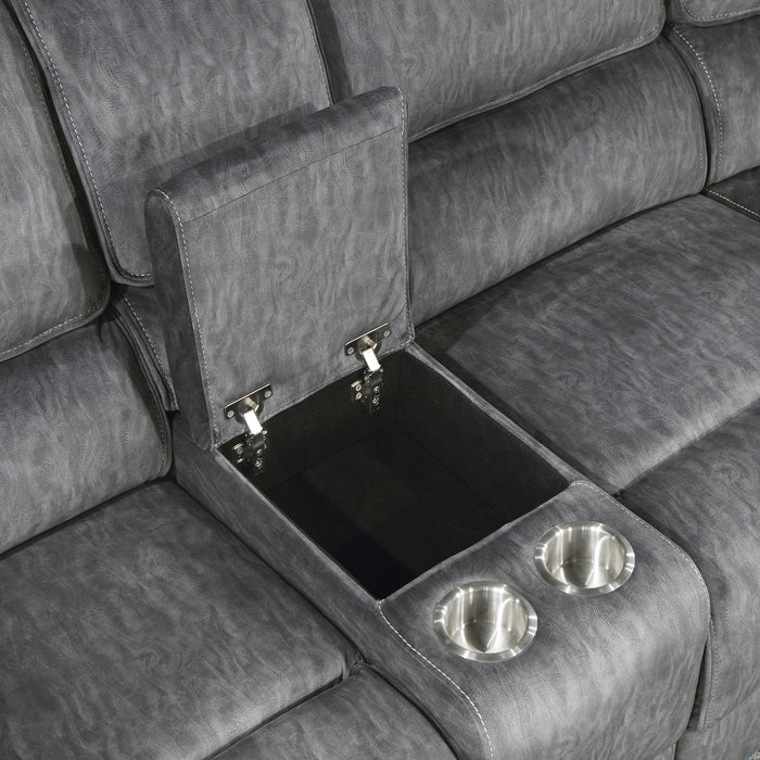 Muirfield 3-Piece Reclining Sectional with Left Console in Gray - 9913*32LCN2R - FAMSA Furniture (TX)