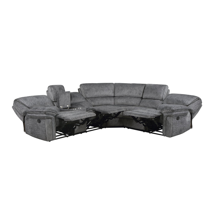 Muirfield 3-Piece Reclining Sectional with Left Console in Gray - 9913*32LCN2R - FAMSA Furniture (TX)