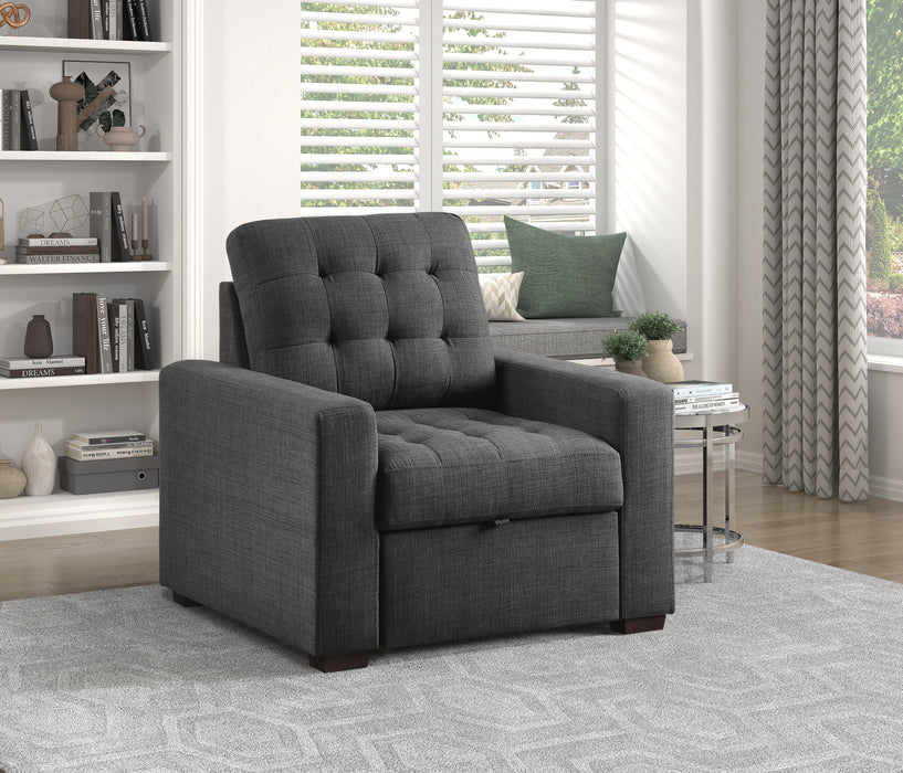 Mccafferty Chair with Pull-out Ottoman in Gray - 9916DG-1 - FAMSA Furniture (TX)