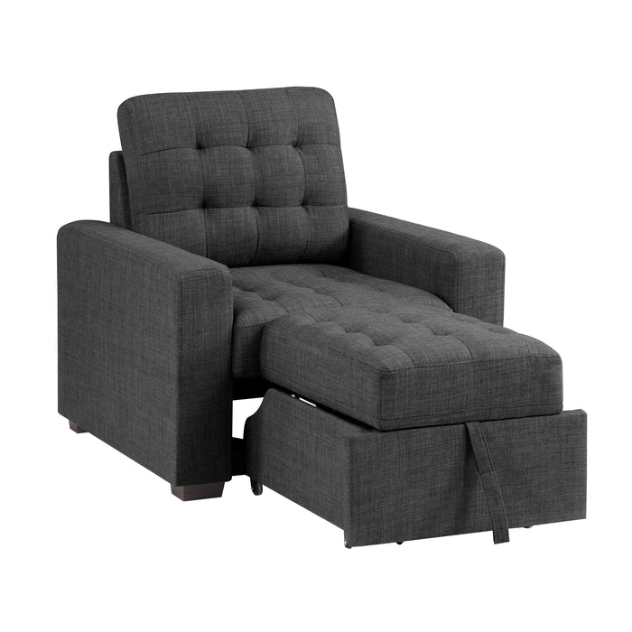 Mccafferty Chair with Pull-out Ottoman in Gray - 9916DG-1 - FAMSA Furniture (TX)
