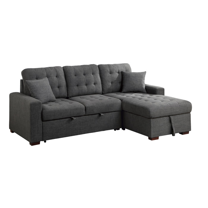Mccafferty 2-Piece Sectional with Pull-out Bed and Right Chaise with Hidden Storage in Gray - 9916DG*SC - FAMSA Furniture (TX)