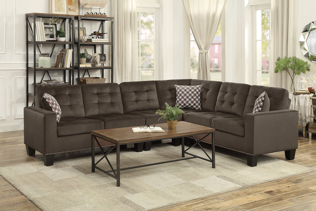 Lantana 2-Piece Reversible Sectional in Brown - 9957CH*SC - FAMSA Furniture (TX)